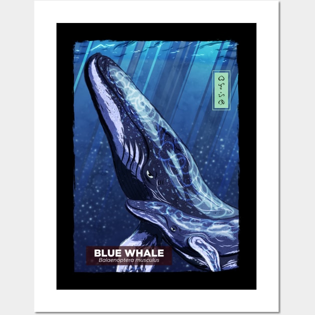 Blue Whale - Black Wall Art by Thor Reyes